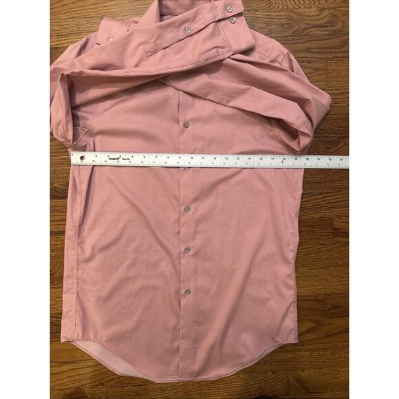 Calvin Klein Men’s Dress Shirt Pink 15.5 34/35 M Steel Plus Slimfit Wrinkle Free - Picture 6 of 12